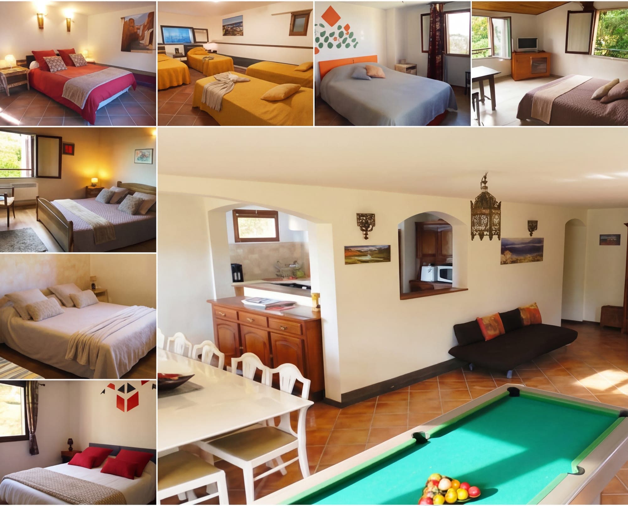 Maison entière : 10 chambres, 6 salles de bain, jusqu’à 25 personnes (420 m², 800 m² de jardins, 3 barbecues, billard)